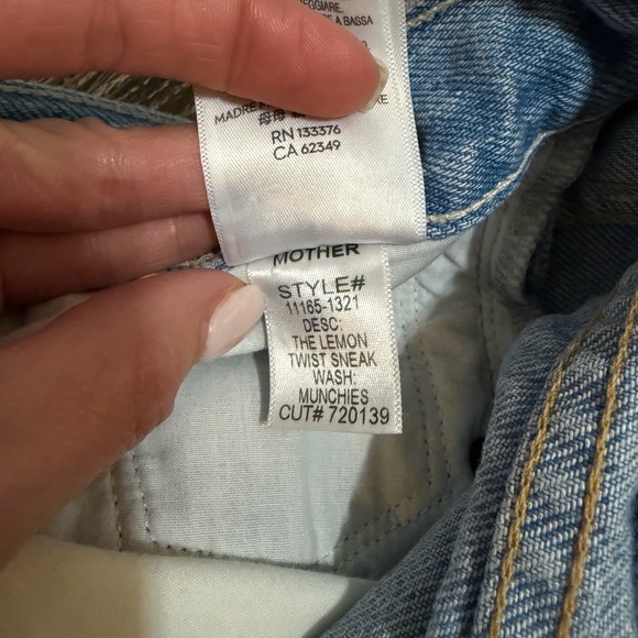 MOTHER Denim Jeans with Multicolor Rivet Accents - Light Blue - Picture 7 of 9